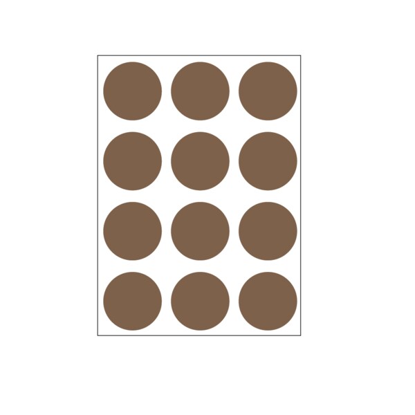 1-1/4" Color Coding Dots Brown - Sheet Form